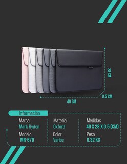 Foto 7 | Funda para Laptop Mark Ryden Mr67d Gris Claro