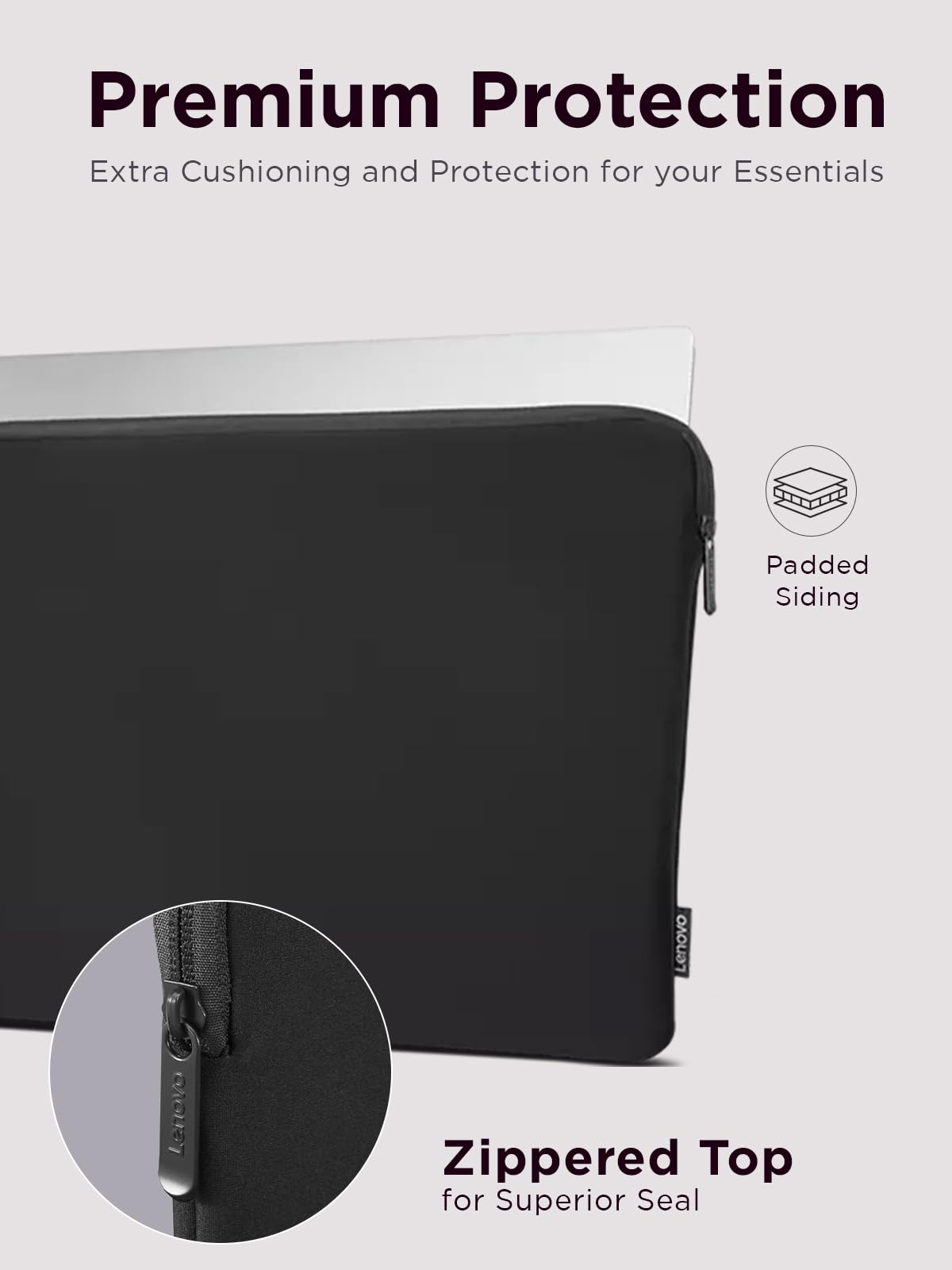 Foto 4 pulgar | Funda de Neopreno Negra para Portátil Lenovo 15.6 Pulgadas - Venta Internacional