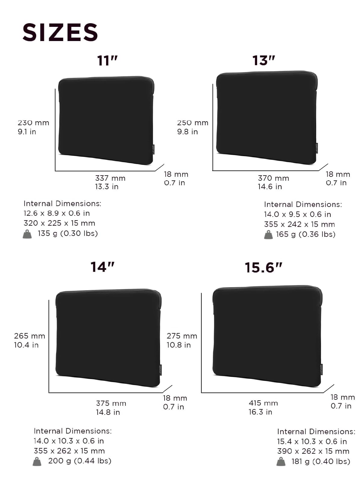 Foto 7 pulgar | Funda de Neopreno Negra para Portátil Lenovo 15.6 Pulgadas - Venta Internacional