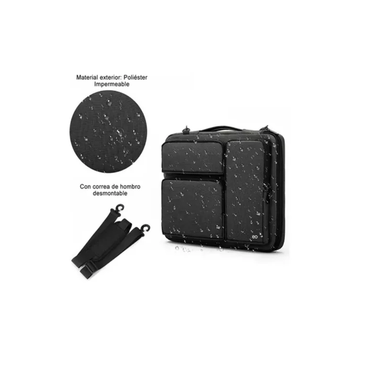 Foto 4 pulgar | Funda Maletin Protectora Laptop 15.6'' Impermeable Eo Safe Imports Esi-14319-1 Negro