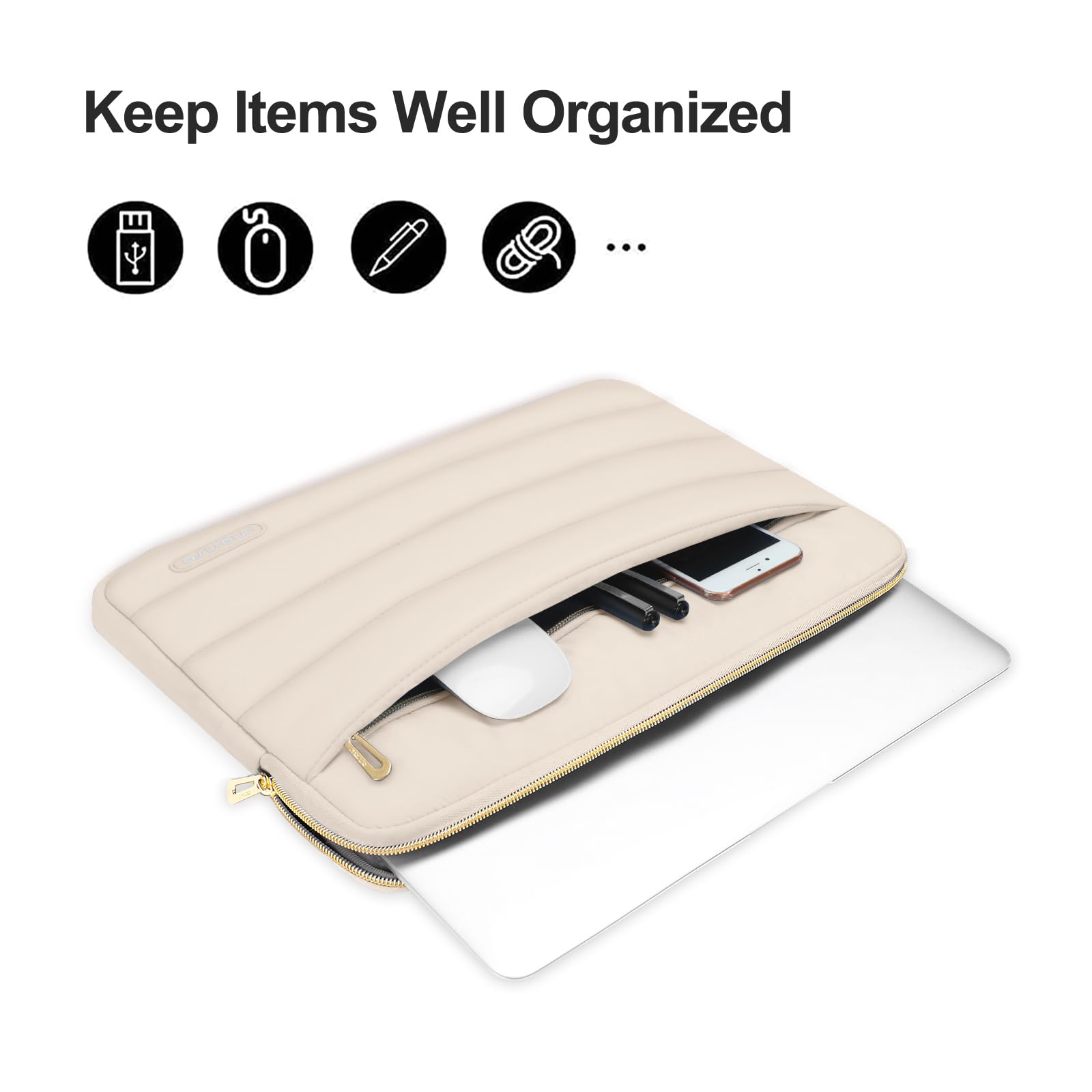 Foto 3 pulgar | Funda Para Portátil Mosiso De 13-14 Pulgadas Con Funda Abullonada Para Macbook Air/pro - Venta Internacional.