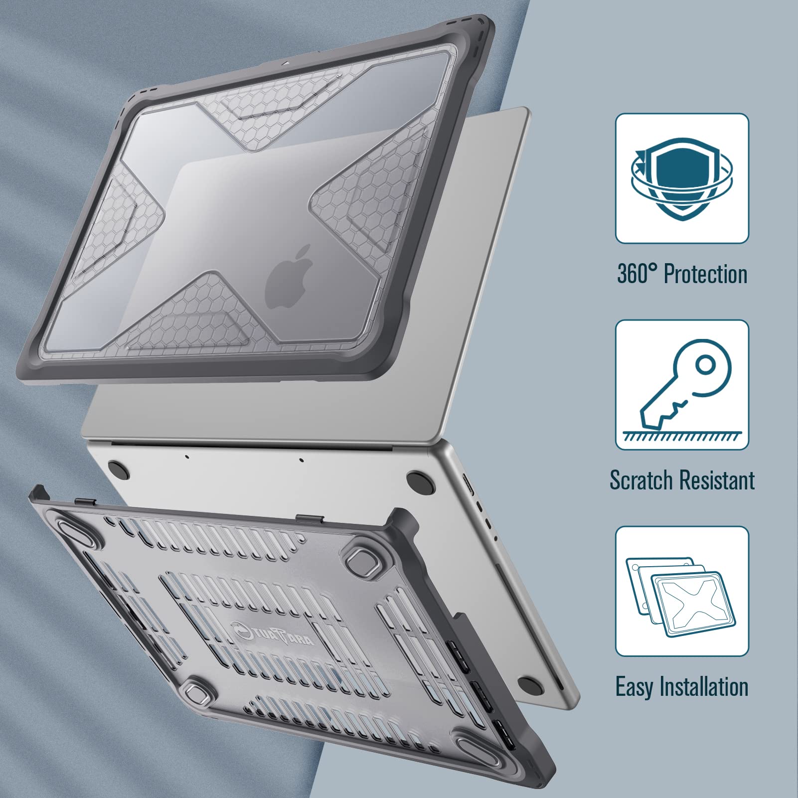 Foto 4 pulgar | Funda Fintie Para Macbook Pro 14 Pulgadas A3401 A3185 A3112 Gris - Venta Internacional.