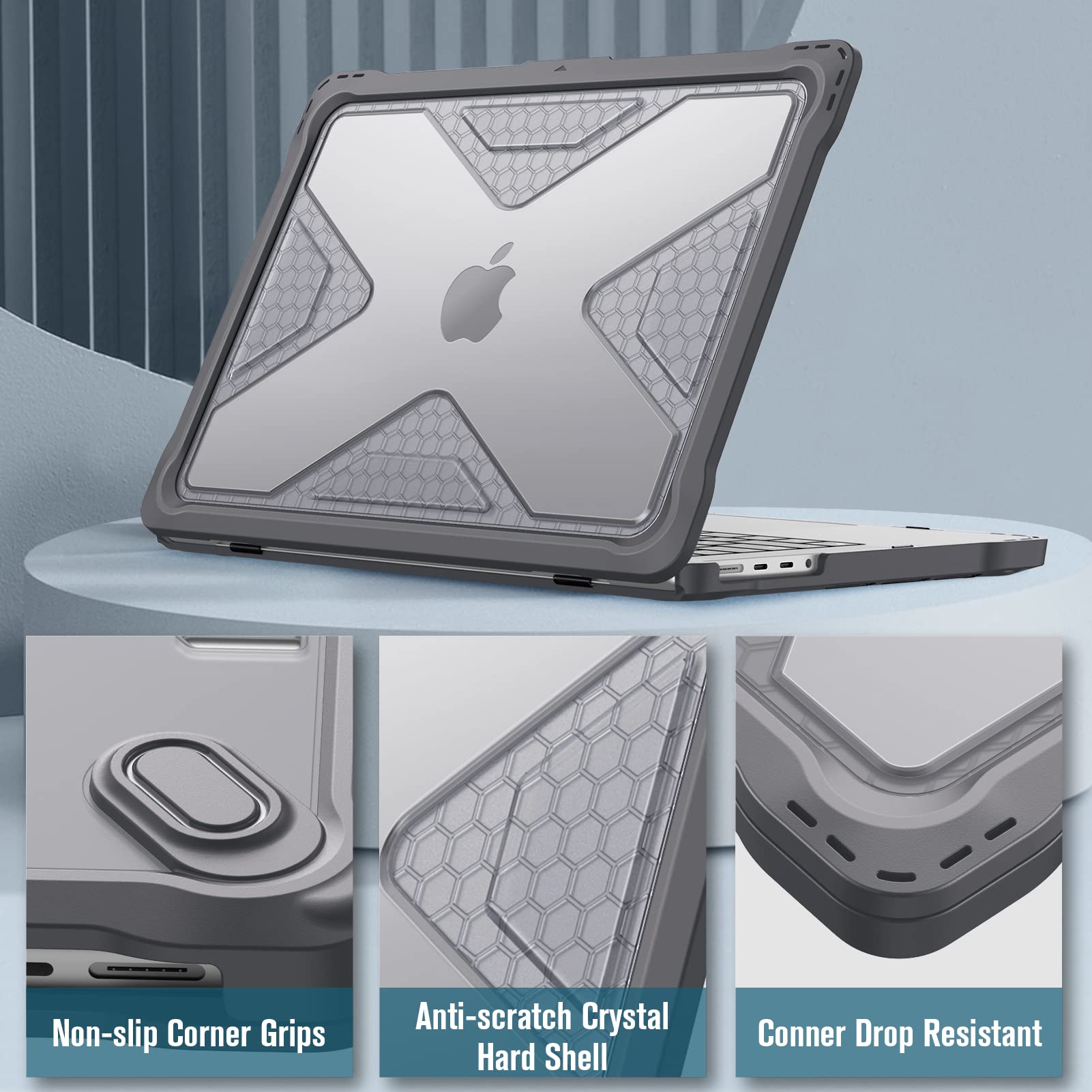 Foto 7 pulgar | Funda Fintie Para Macbook Pro 14 Pulgadas A3401 A3185 A3112 Gris - Venta Internacional.