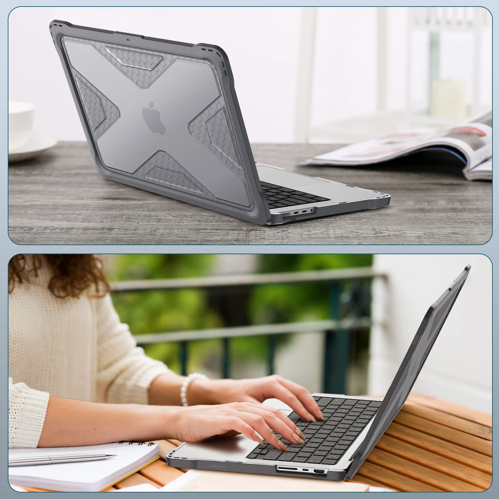 Foto 8 pulgar | Funda Fintie Para Macbook Pro 14 Pulgadas A3401 A3185 A3112 Gris - Venta Internacional.