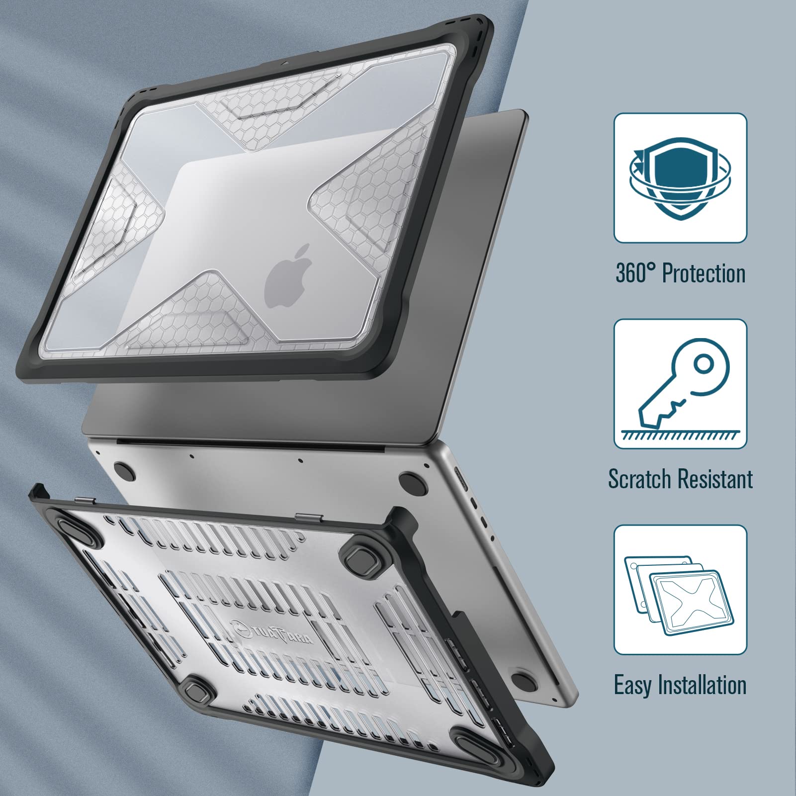 Foto 4 pulgar | Funda Fintie Para Macbook Pro 14 Pulgadas A3401 A3185 A3112 Transparente - Venta Internacional.