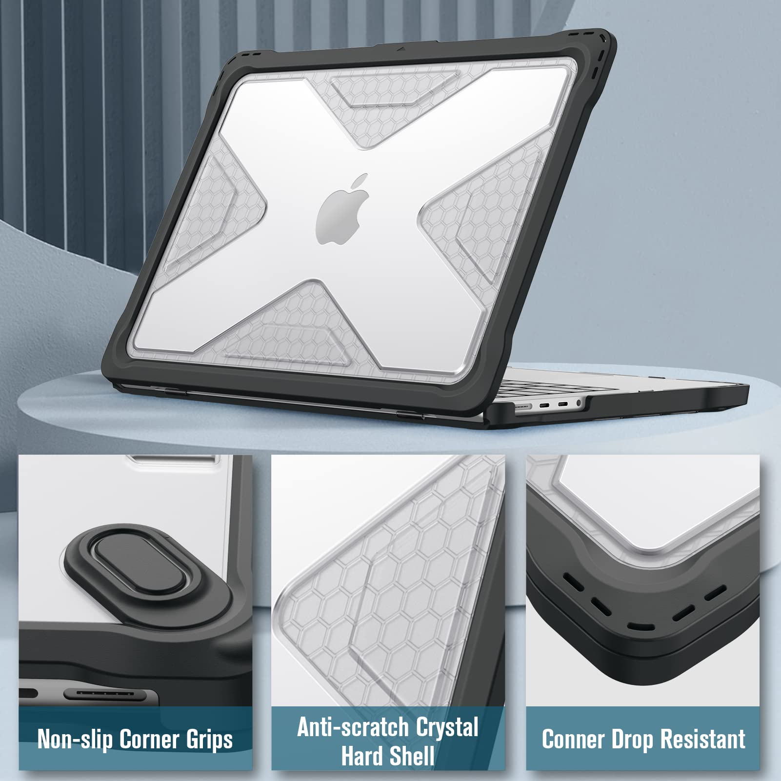 Foto 7 pulgar | Funda Fintie Para Macbook Pro 14 Pulgadas A3401 A3185 A3112 Transparente - Venta Internacional.