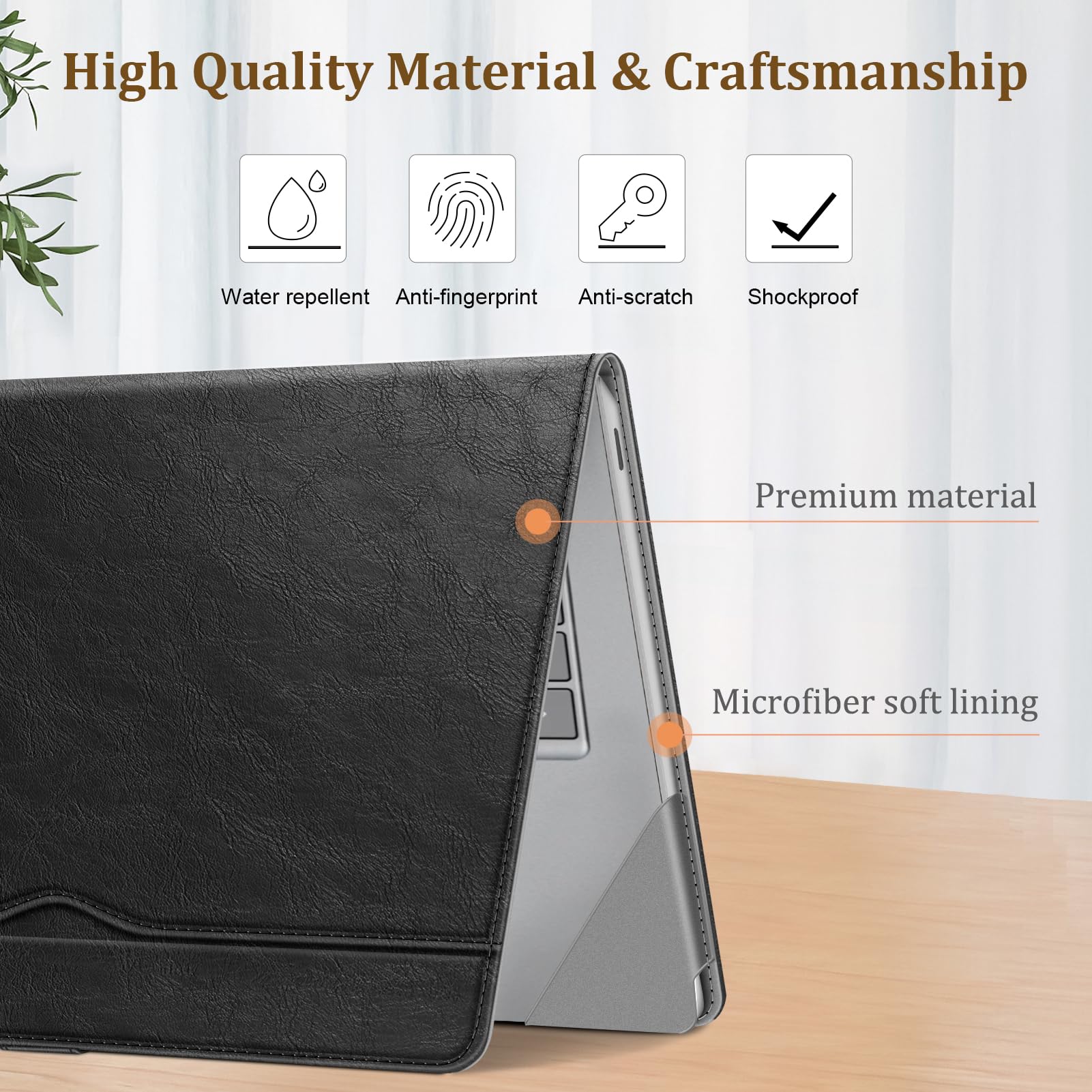 Foto 2 | Funda Fintie Para Portátil Microsoft Surface De 15 Pulgadas, Color Negro - Venta Internacional.