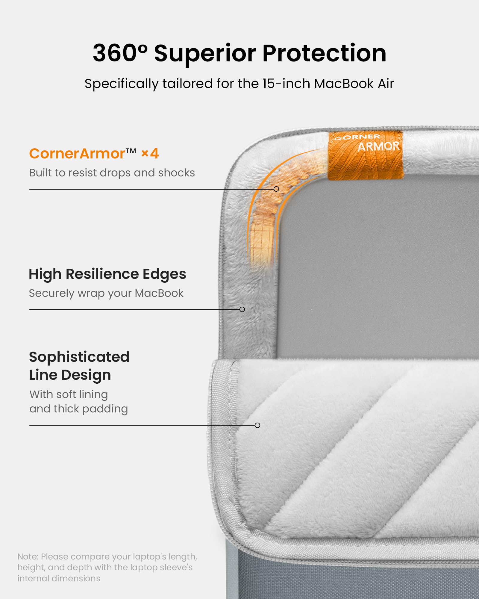 Foto 6 pulgar | Funda Protectora Tomtoc 360° para Portátil de 15 Pulgadas - Venta Internacional