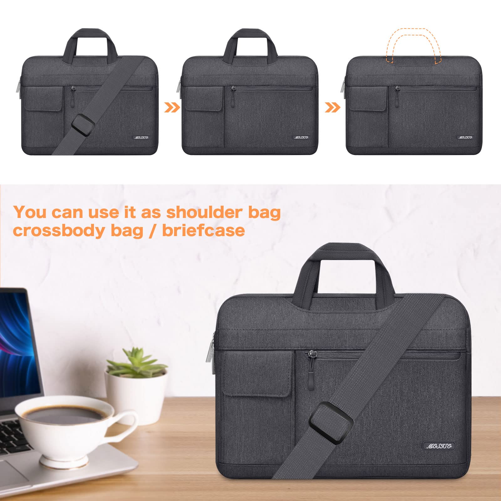 Foto 4 | Bandolera Para Portátil Compatible Con Mosiso, Macbook De 13 A 14 Pulgadas - Venta Internacional.