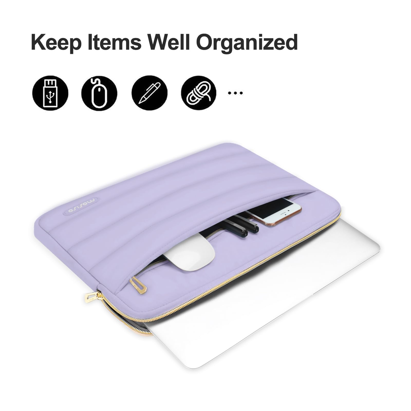 Foto 5 pulgar | Funda Para Portátil Mosiso De 13-14 Pulgadas Con Funda Abullonada Para Macbook Air 13 Pu - Venta Internacional.
