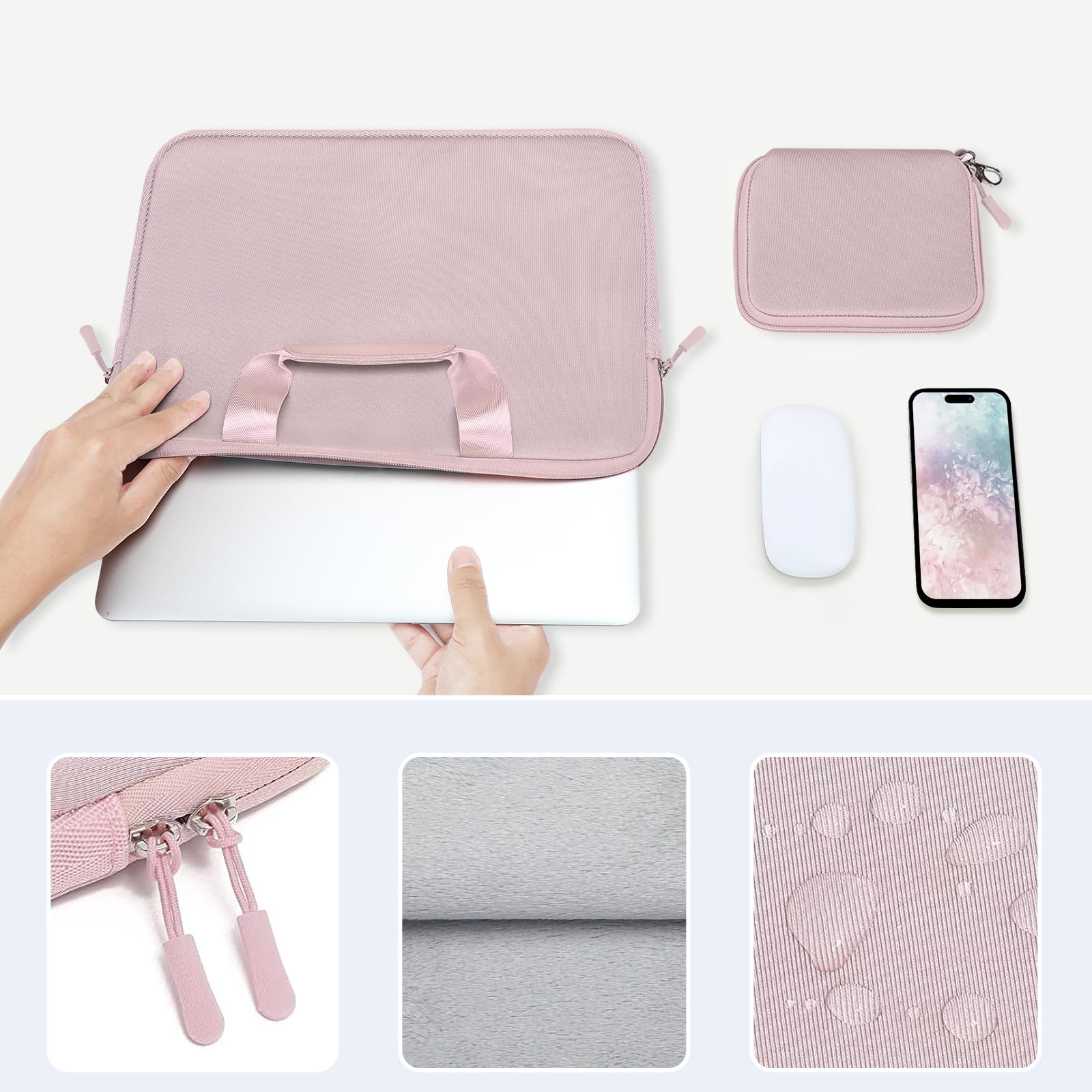 Foto 5 | Funda Para Portátil Mosiso Para Macbook Air/pro 13/14 De 13,3 Pulgadas, Rosa - Venta Internacional.