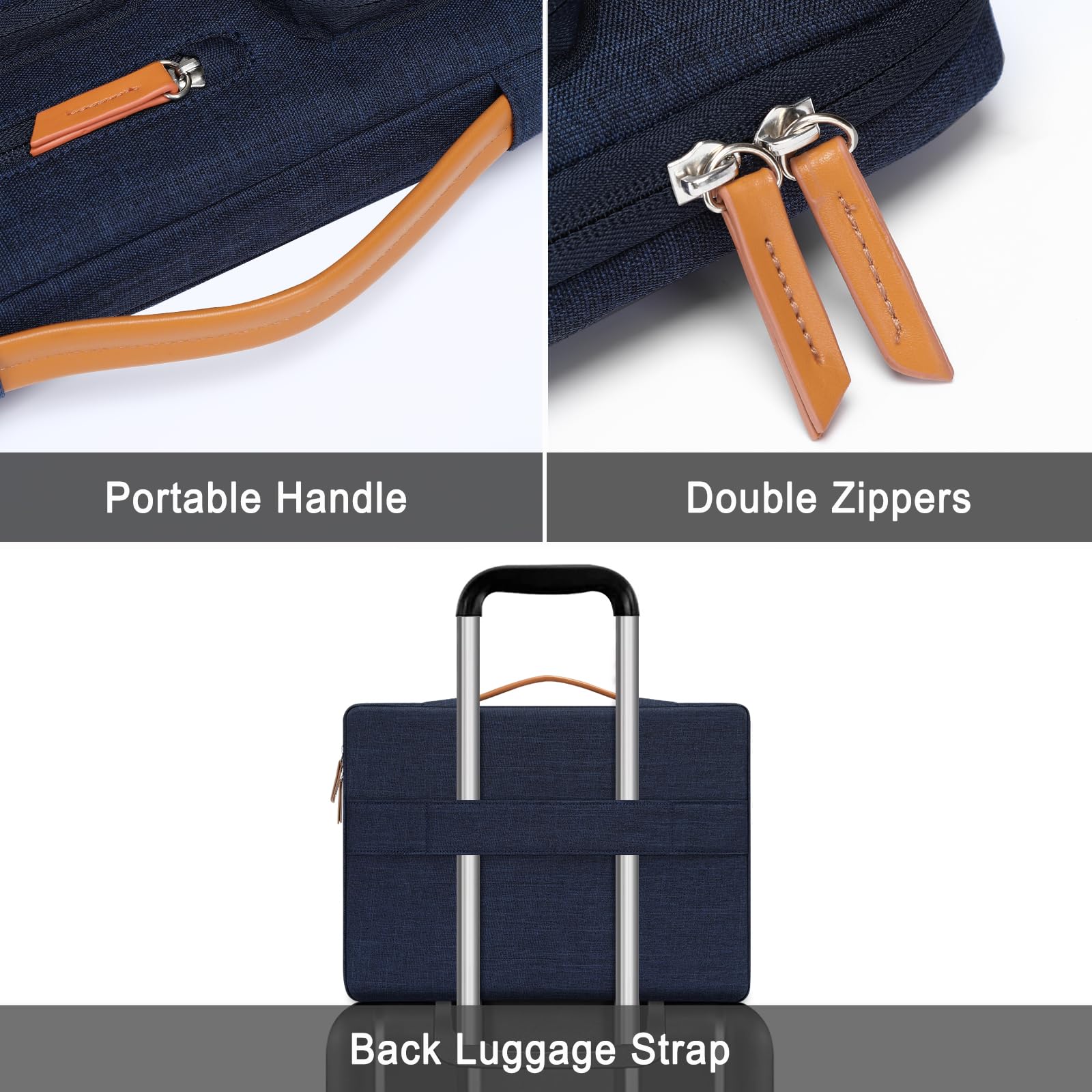 Foto 5 pulgar | Funda Protectora Para Portátil Mosiso 360 De 13,3 Pulgadas, Color Azul Marino - Venta Internacional.