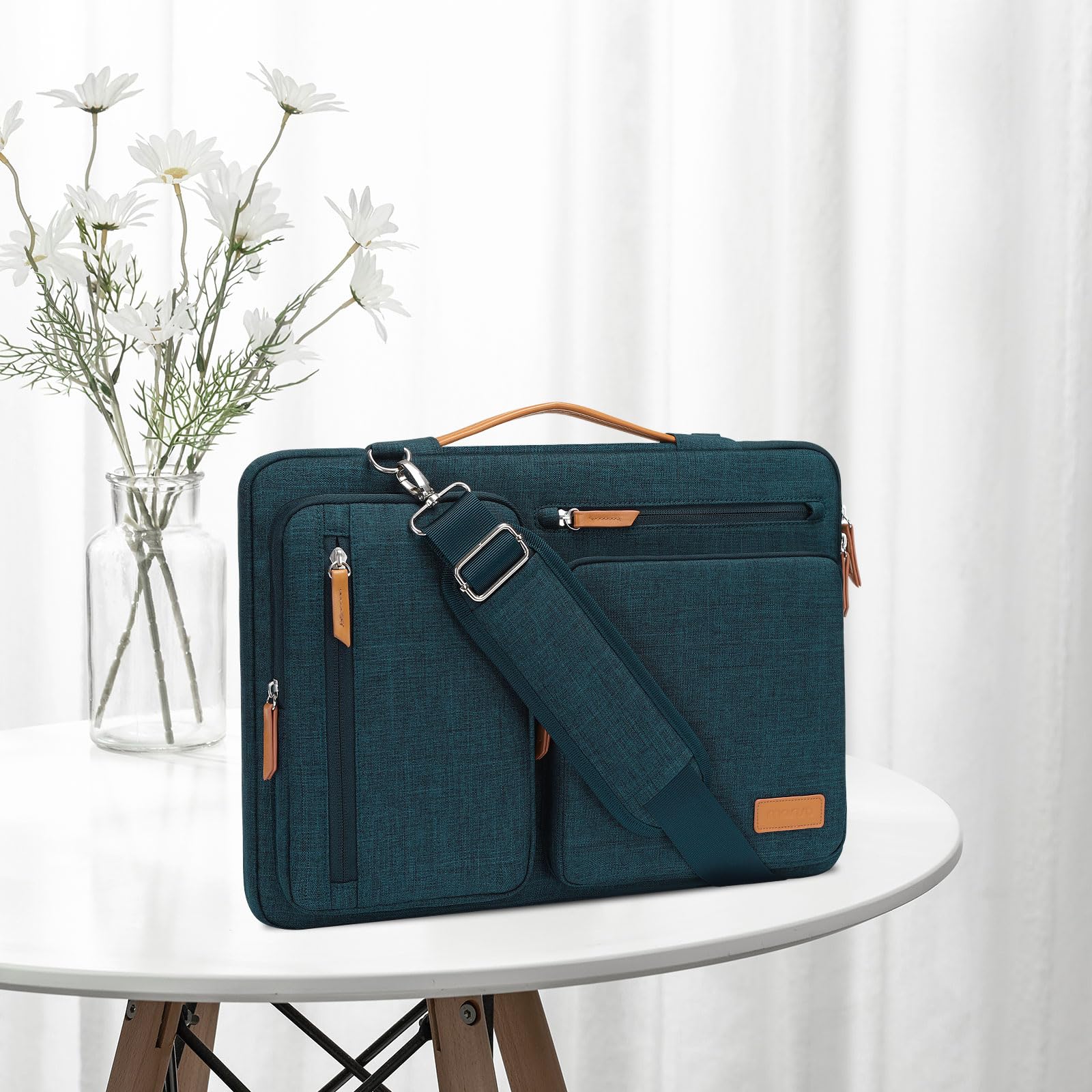 Foto 6 | Bolso De Hombro Para Portátil Mosiso 360 Protective 15-15.6 Pulgadas, Verde Azulado - Venta Internacional.