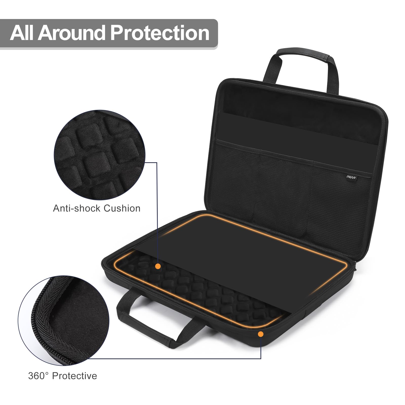 Foto 3 | Funda Rígida Para Portátil Mosiso De 15,6 A 16 Pulgadas A Prueba De Golpes E Impermeable - Venta Internacional.