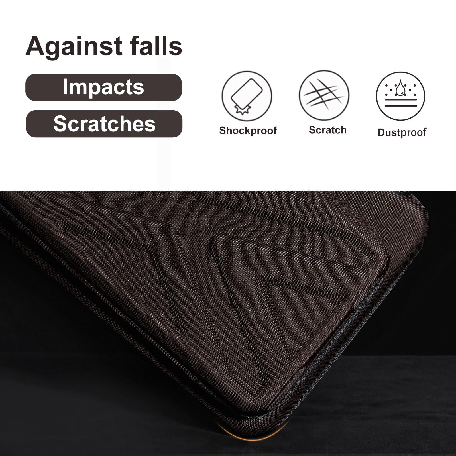 Foto 4 | Funda Rígida Mosiso Para Portátil De 17.3 Pulgadas Con Bolsillo Frontal, Color Marrón - Venta Internacional.
