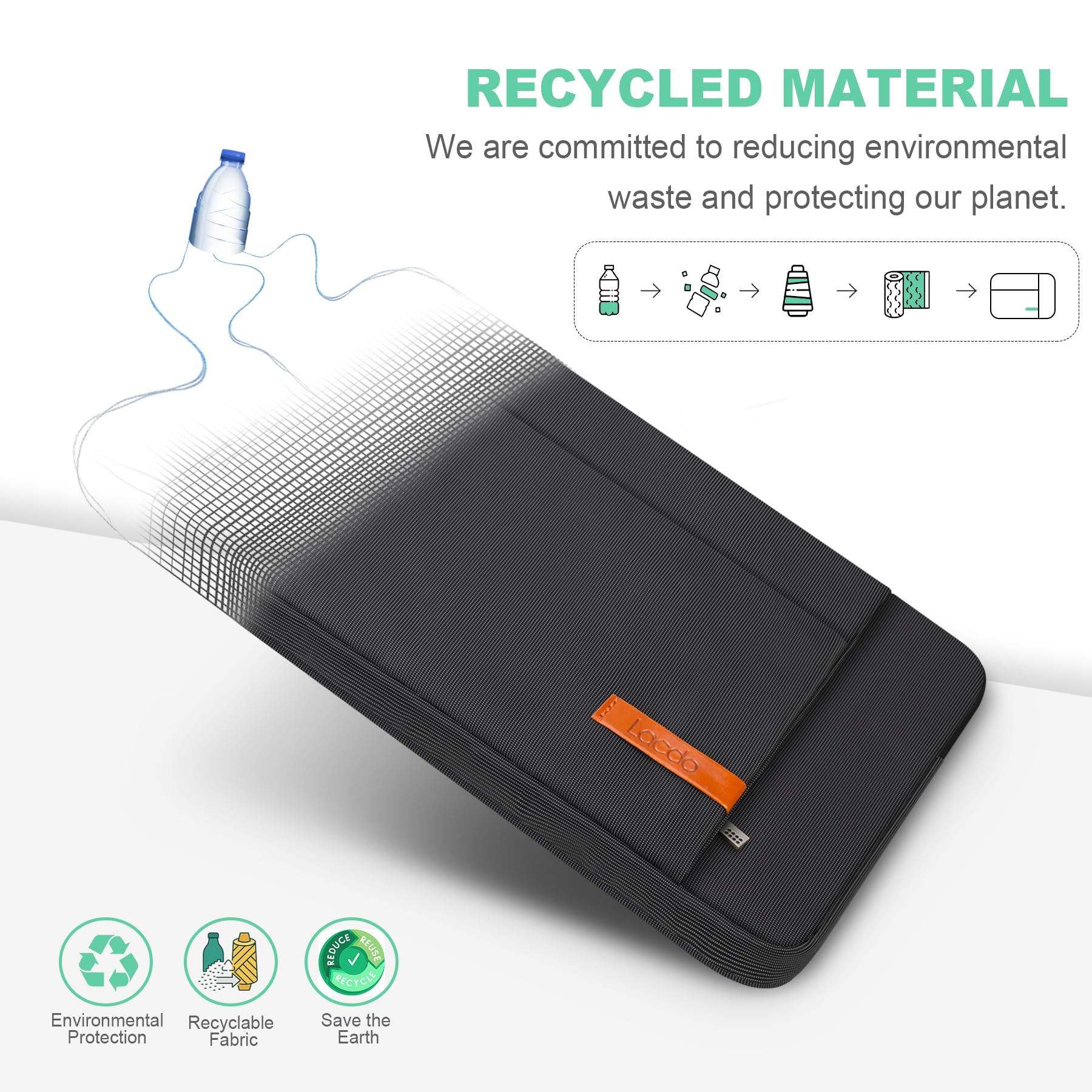 Foto 2 | Funda Para Portátil Lacdo De 13 Pulgadas Para Macbook Air/pro, Color Negro - Venta Internacional.