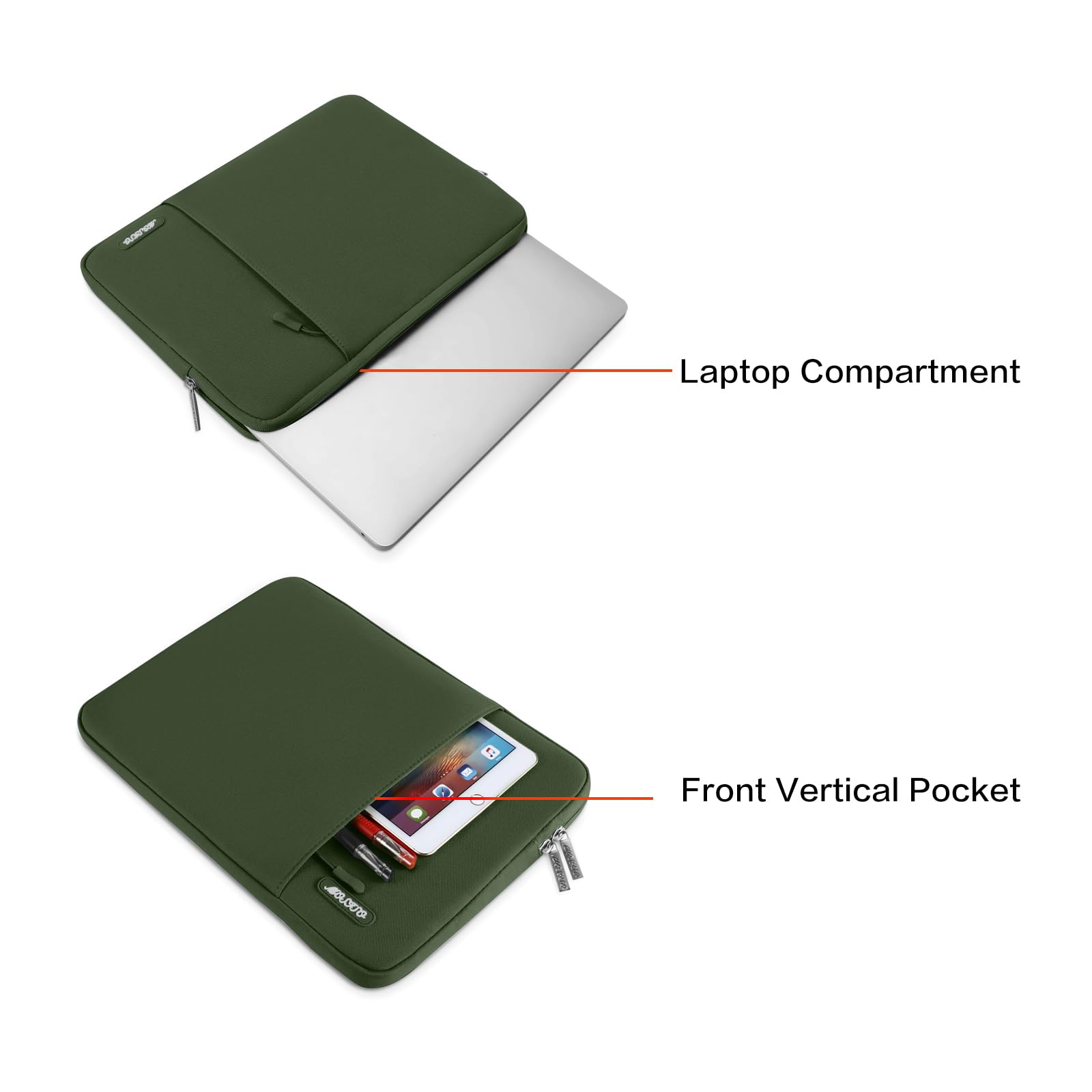 Foto 2 | Funda para Laptop Mosiso 13,3 '' Verde Militar - Venta Internacional