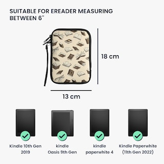 Foto 2 | Funda Para Lector De Libros Electrónicos Kwmobile, Neopreno, Talla 6, Universal, Color Beige - Venta Internacional.