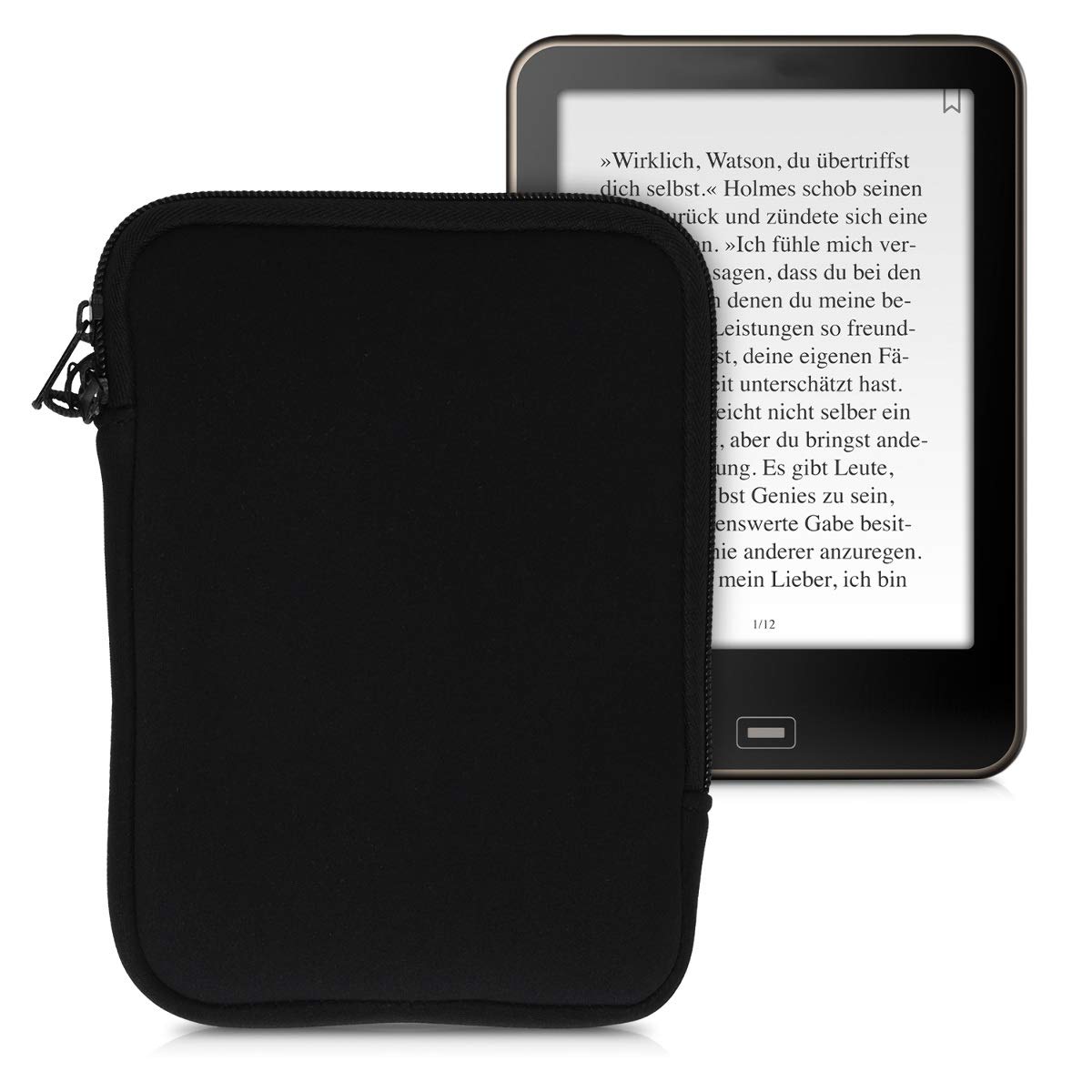 Foto 2 pulgar | Funda Para Lector De Libros Electrónicos Kwmobile, Neopreno, Tamaño 6, Universal, Negra - Venta Internacional.
