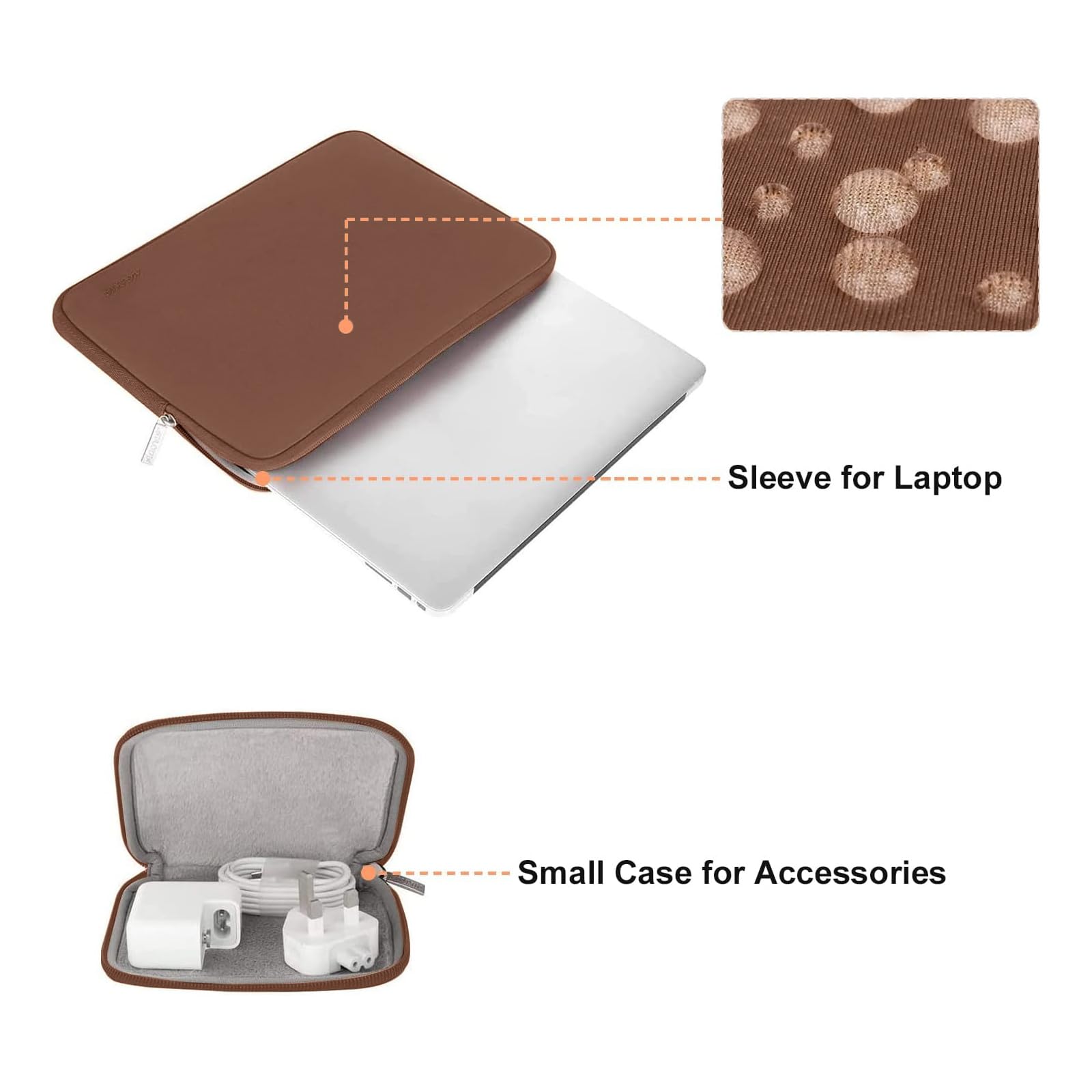 Foto 2 | Funda Para Portátil Mosiso De 16 Pulgadas  Color Marrón Caramelo - Venta Internacional.