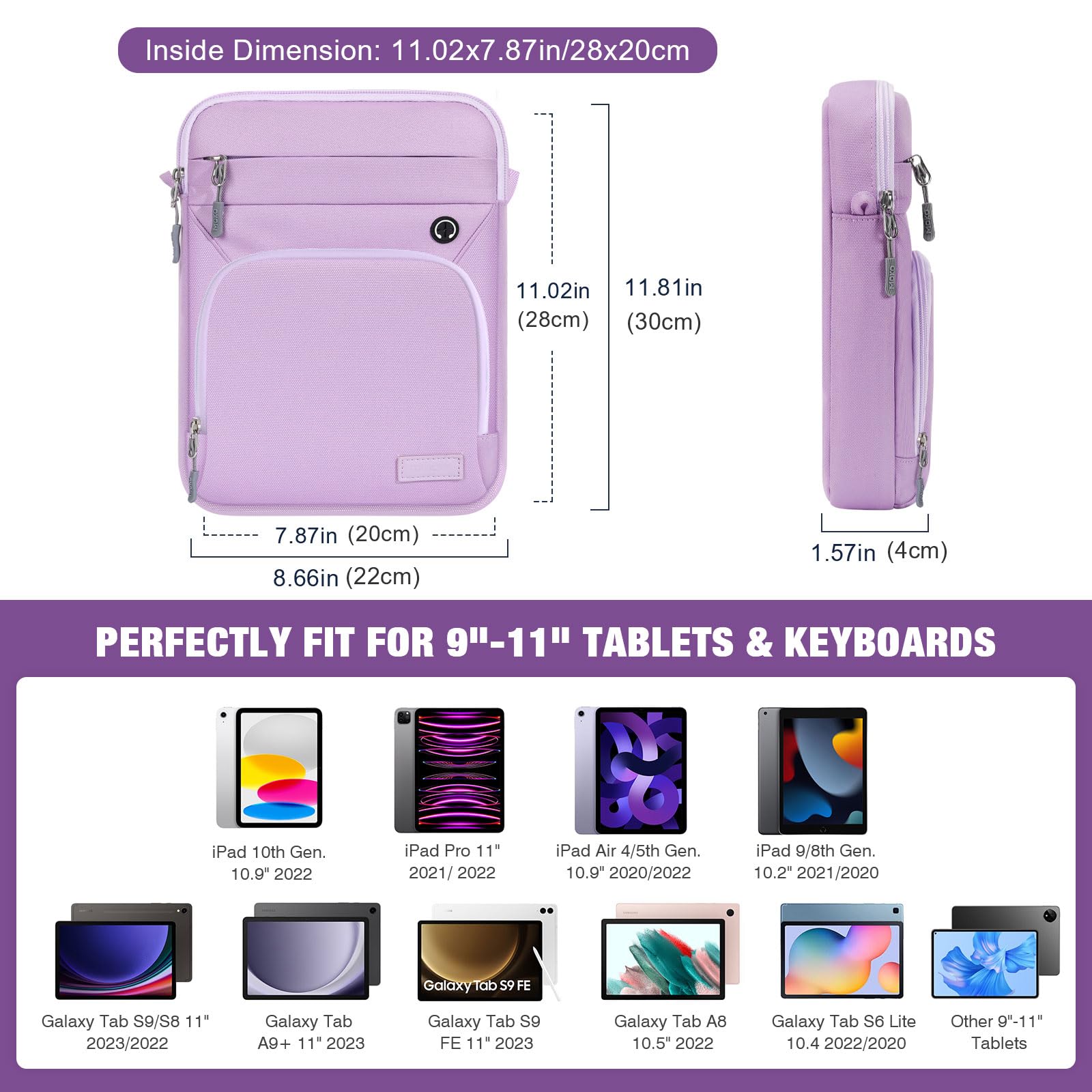 Foto 2 | Funda Para Tablet Moko De 9 A 11 Pulgadas Para Ipad Air M3  Color Morado - Venta Internacional.