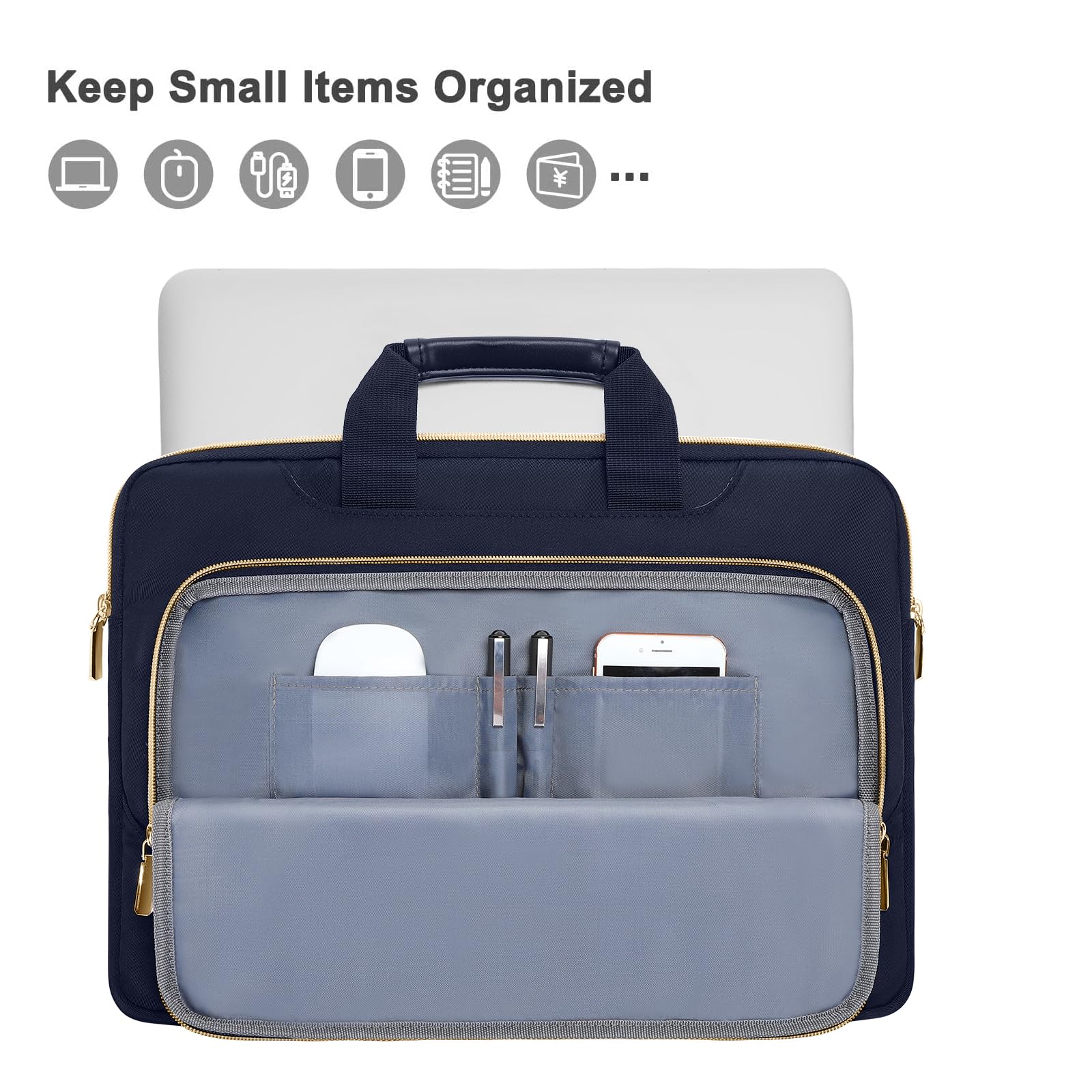 Foto 4 pulgar | Bandolera Mosiso Para Portátil Macbook Pro 14 De 13 3 Pulgadas  Color Azul Marino - Venta Internacional.