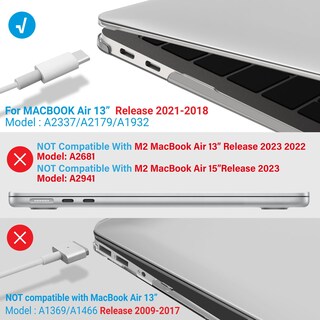 Foto 4 | Funda Ibenzer Compatible Con Macbook Air 13'' M1 A2337 Transparente - Venta Internacional.