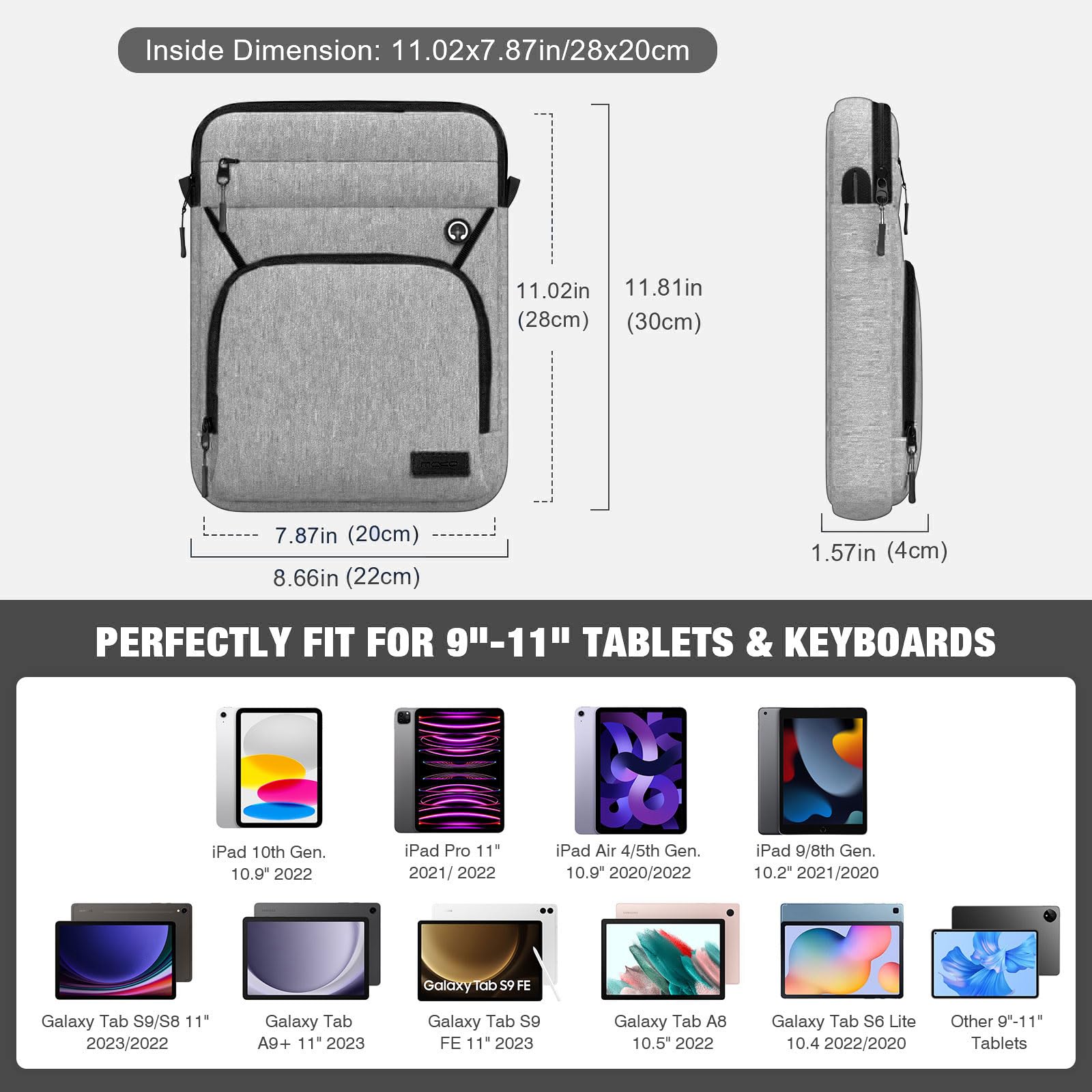 Foto 3 pulgar | Funda Para Tablet Moko De 9 A 11 Pulgadas Para Ipad Air M3  Color Gris Claro - Venta Internacional.