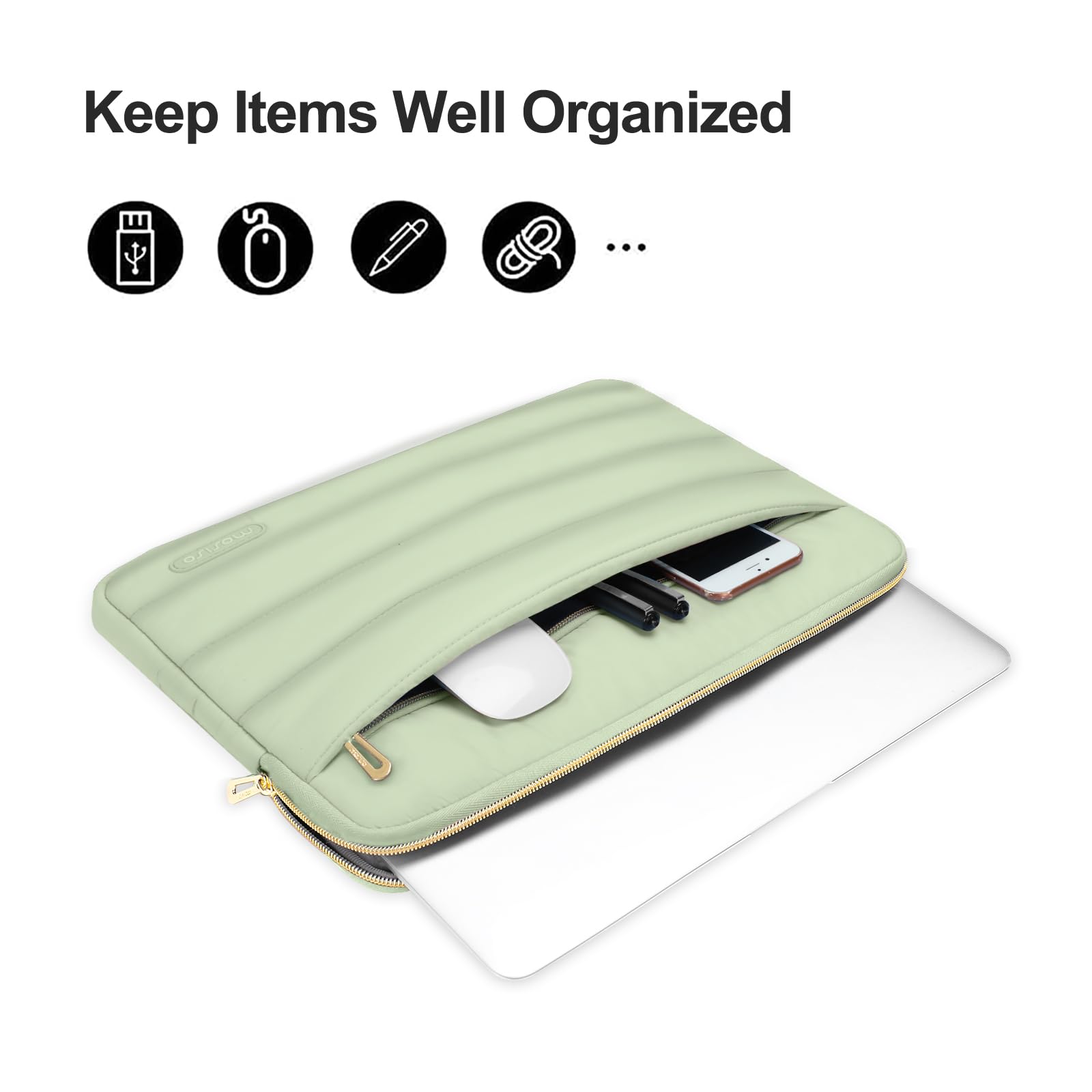 Foto 3 pulgar | Funda Para Portátil Mosiso Puffy Sleeve 15-15 6 Pulgadas Para Macbook Pro 16 Sage - Venta Internacional.