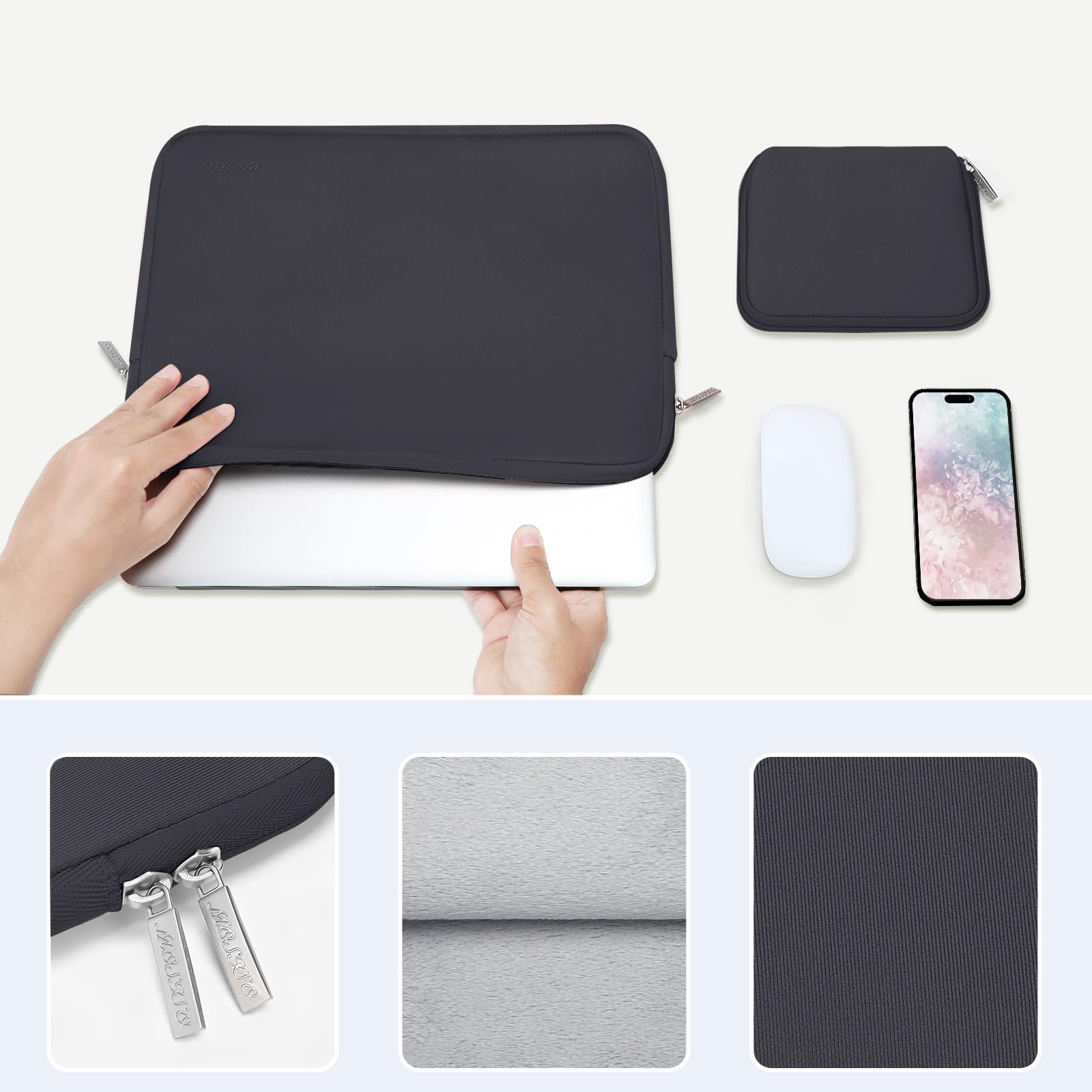 Foto 5 pulgar | Funda Mosiso Para Portátil Macbook Air/pro 13/14 Pulgadas  Color Gris Espacial - Venta Internacional.