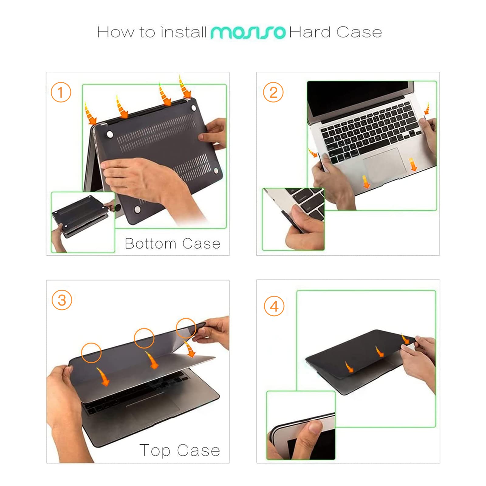 Foto 4 pulgar | Funda Mosiso Compatible Con Macbook Air De 13 Pulgadas Con Teclado Y Protector De Pantalla  Color Negro - Venta In