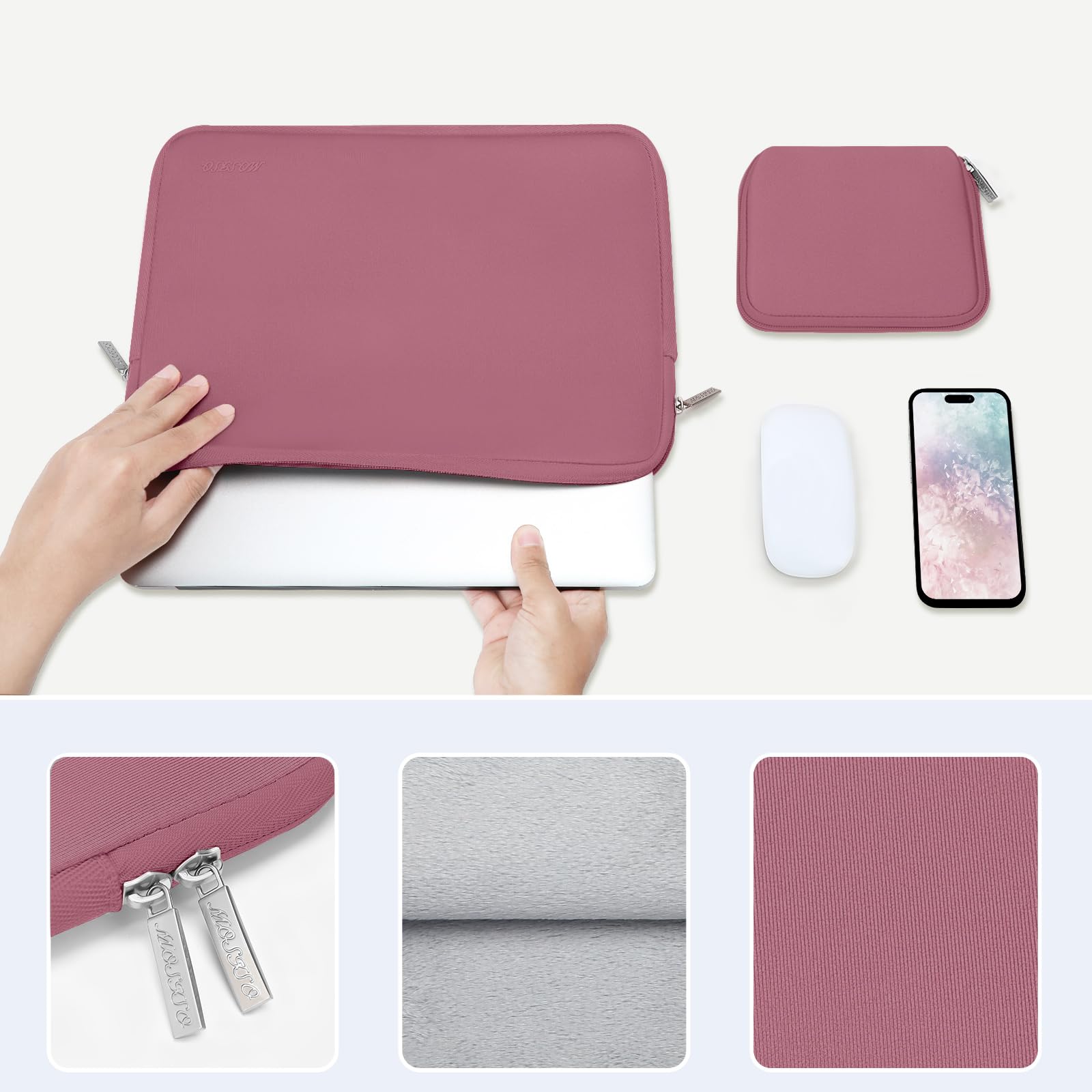 Foto 5 pulgar | Funda Mosiso Para Portátil Macbook Air/pro 13/14 Dusty Rose De 13 3'' - Venta Internacional.