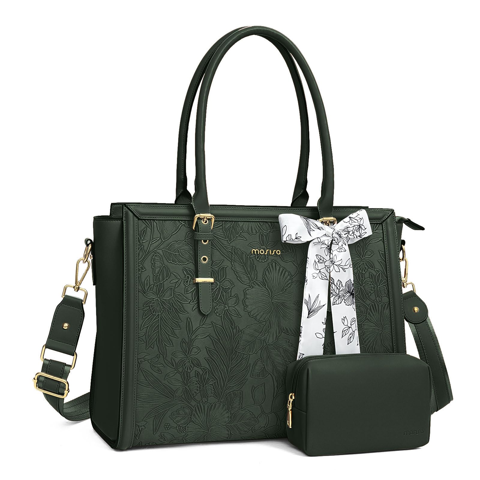 Bolsa Mosiso Para Portátil  Piel Sintética  17-17 3 Pulgadas  Color Verde Esmeralda - Venta Internacional.