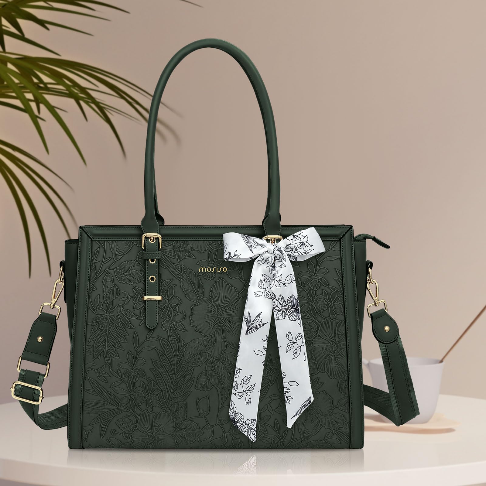 Foto 5 | Bolsa Mosiso Para Portátil  Piel Sintética  17-17 3 Pulgadas  Color Verde Esmeralda - Venta Internacional.