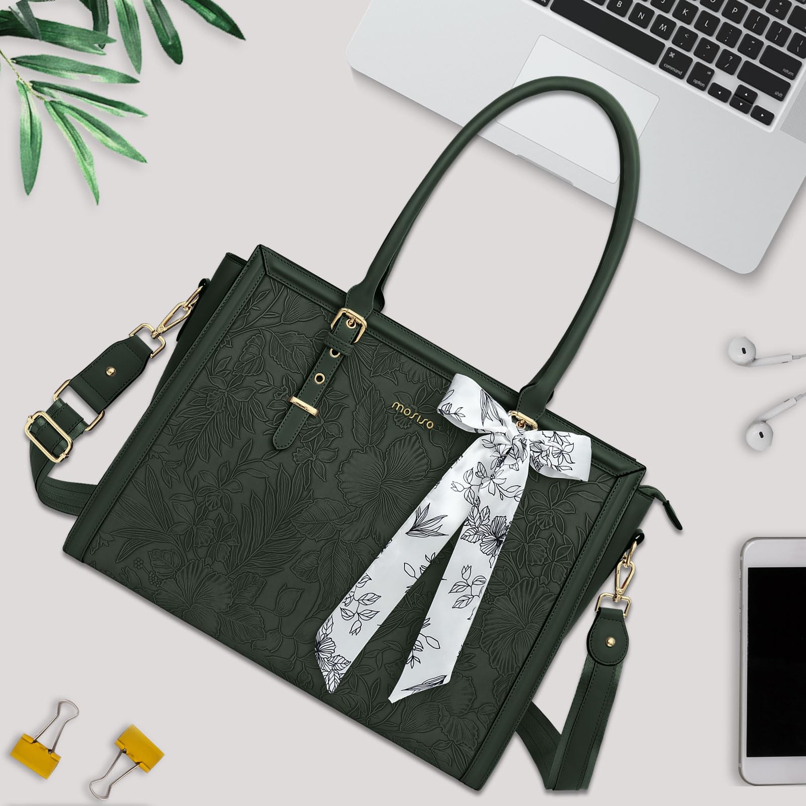 Foto 7 | Bolsa Mosiso Para Portátil  Piel Sintética  17-17 3 Pulgadas  Color Verde Esmeralda - Venta Internacional.