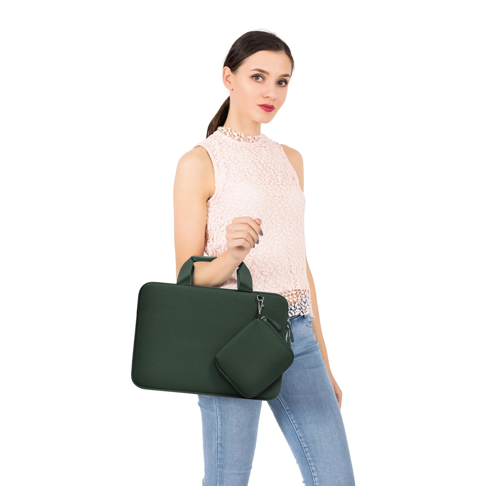 Foto 6 | Funda Para Portátil Mosiso De 13 3 Pulgadas  Color Verde Esmeralda - Venta Internacional.