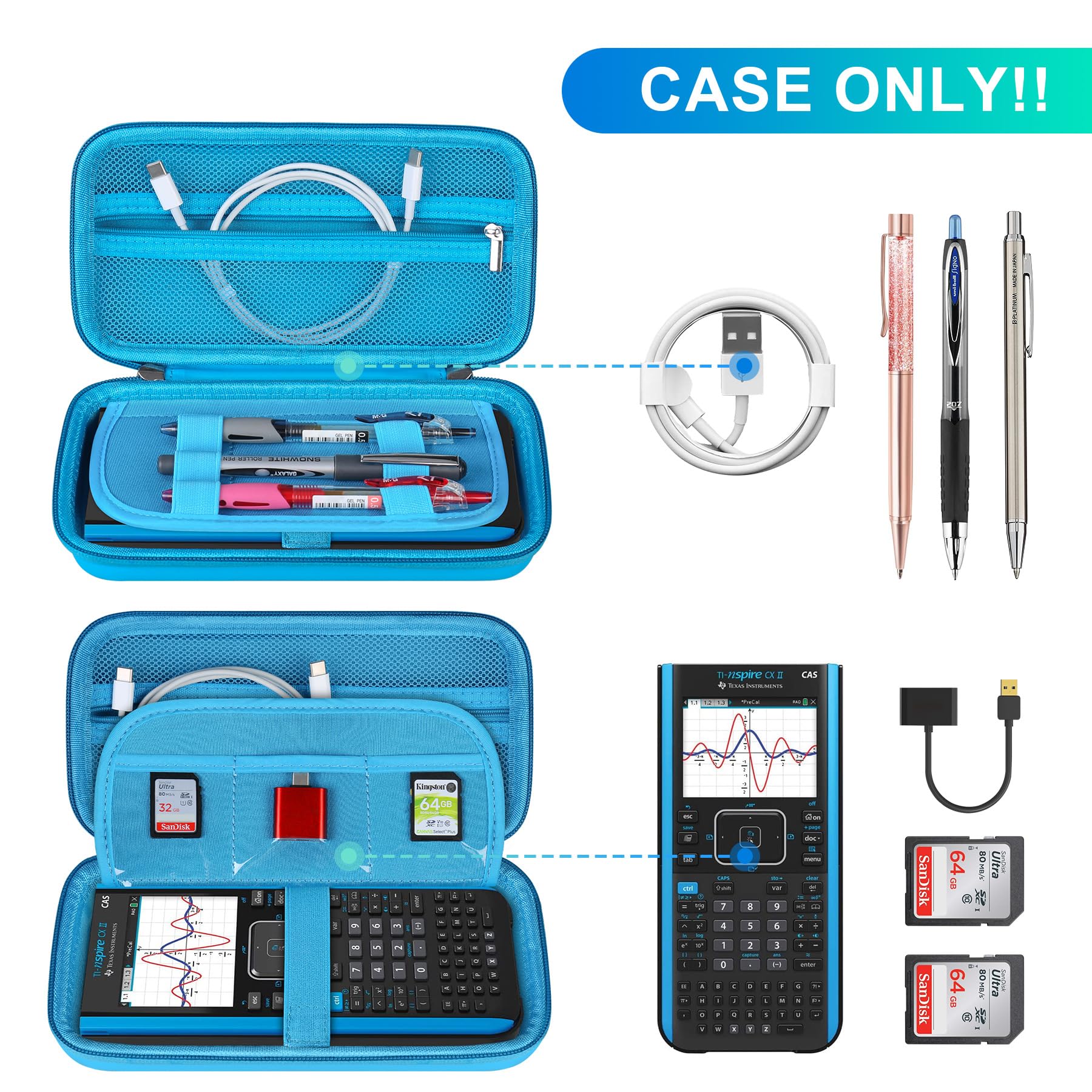 Foto 2 | Funda Bovke Para Texas Instruments Ti-nspire Cx Ii Cas Blue - Venta Internacional.