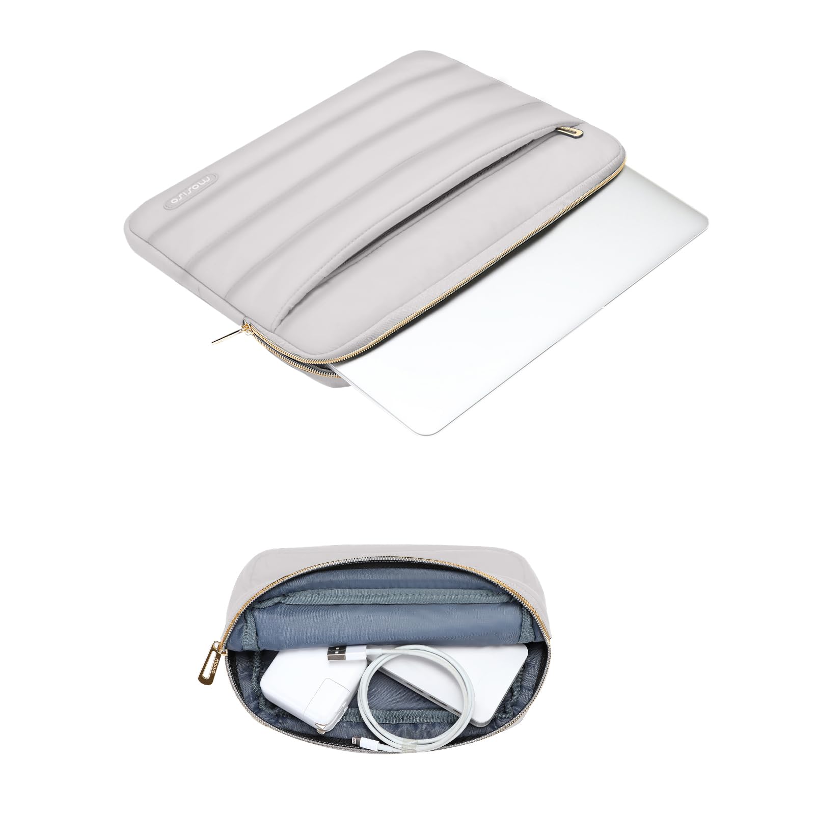 Foto 4 pulgar | Funda Para Portátil Mosiso De 15-15 6 Pulgadas  Manga Abullonada  Gris - Venta Internacional.