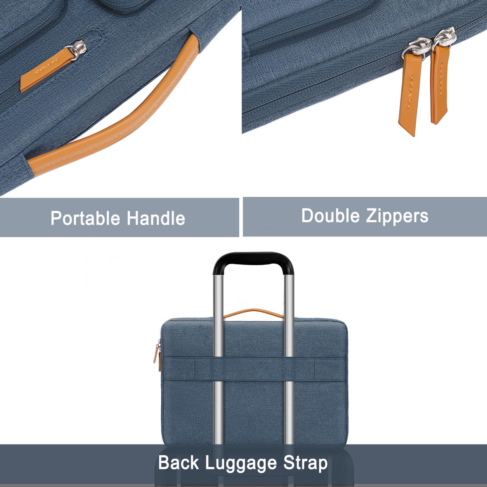 Foto 4 | Funda Protectora Para Portátil Mosiso 360 De 15 Pulgadas Haze Blue - Venta Internacional.