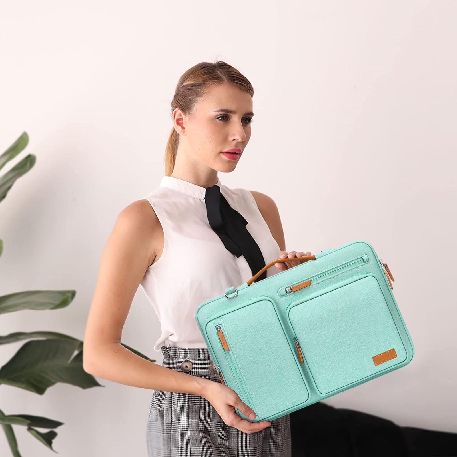 Foto 6 | Bolsa De Hombro Para Portátil Mosiso 360 Protective De 15 A 15-15 6 Pulgadas  Color Verde Aguamarina - Venta Interna
