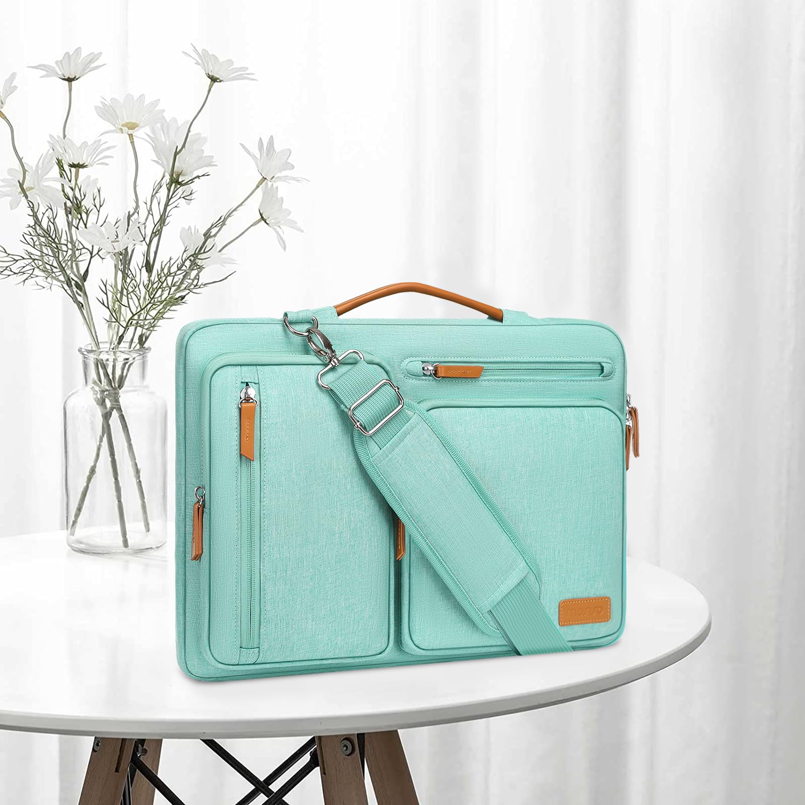 Foto 7 | Bolsa De Hombro Para Portátil Mosiso 360 Protective De 15 A 15-15 6 Pulgadas  Color Verde Aguamarina - Venta Interna