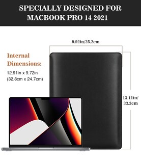Foto 2 | Funda Para Portátil Moko Compatible Con Macbook Pro De 14 Pulgadas Color Negro - Venta Internacional.