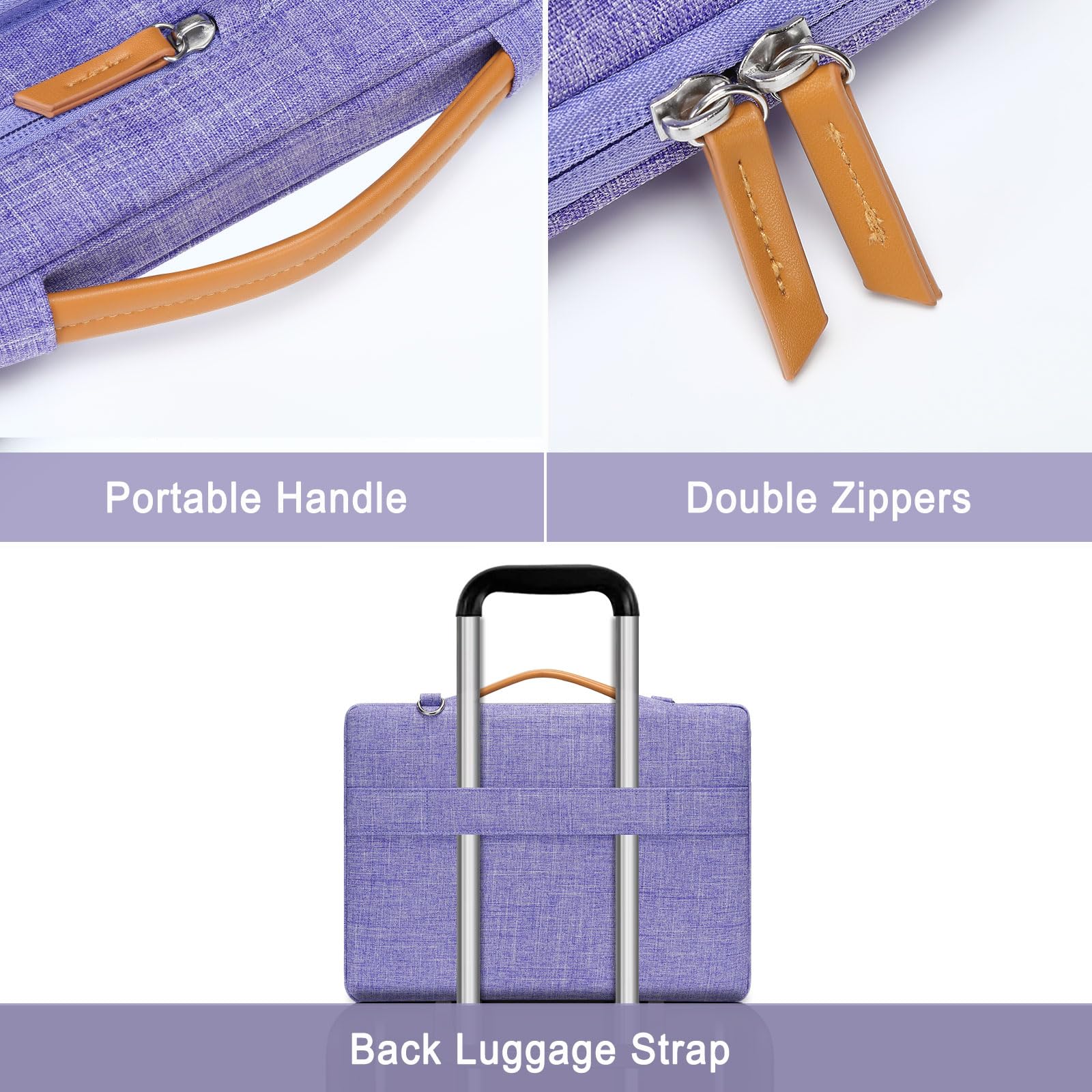 Foto 5 pulgar | Bandolera Para Portátil Mosiso 360 Protective 13-13.3 Pulgadas  Color Morado - Venta Internacional.