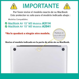 Foto 3 | Funda Tekku Hc Para Macbook Air 15 Azul A2941 A3114 Uso Rudo