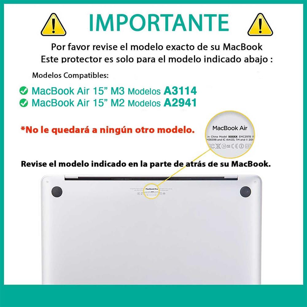 Foto 3 pulgar | Funda Tekku St Para Macbook Air 15 Azul Uso Rudo A2941 A3114