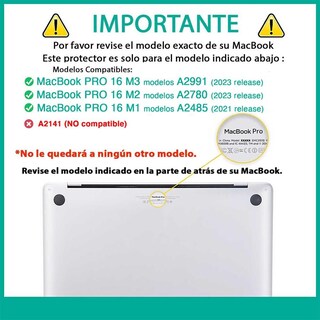 Foto 2 | Funda Tekku St Para Macbook Pro 16 Negra Uso Rudo A2485 A2780 A2991 M1 M2 M3