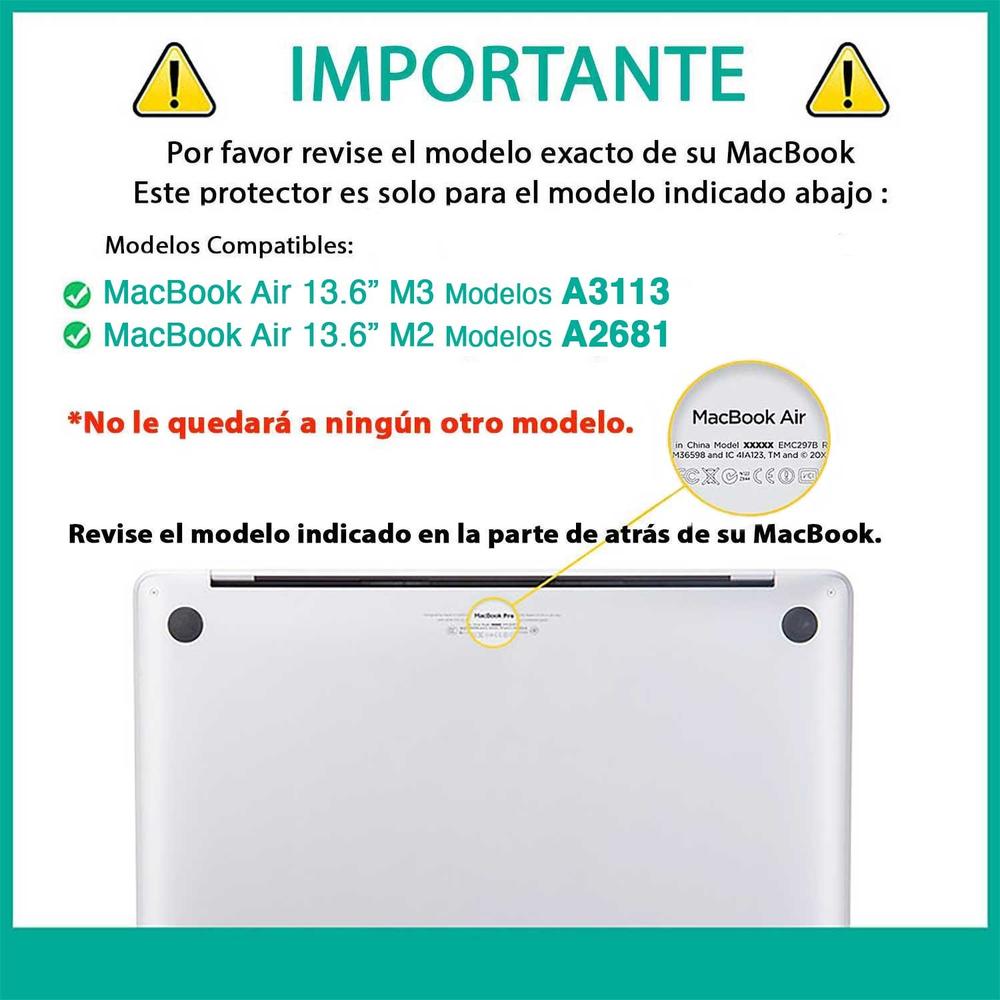 Foto 2 | Funda Tekku Hc Para Macbook Air 13 M2 M3 A2681 A3113 Arena Uso Rudo