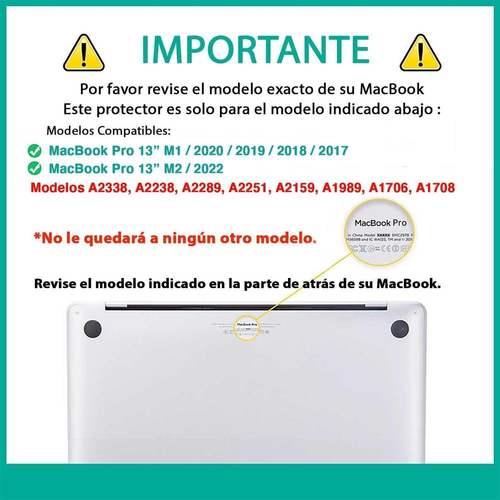 Foto 4 pulgar | Funda Tekku Hc Para Macbook Pro 13 M1 M2  Uso Rudo Negra A2338 A2238 A2289 A2251 A2159 A1989 A1706 A1708