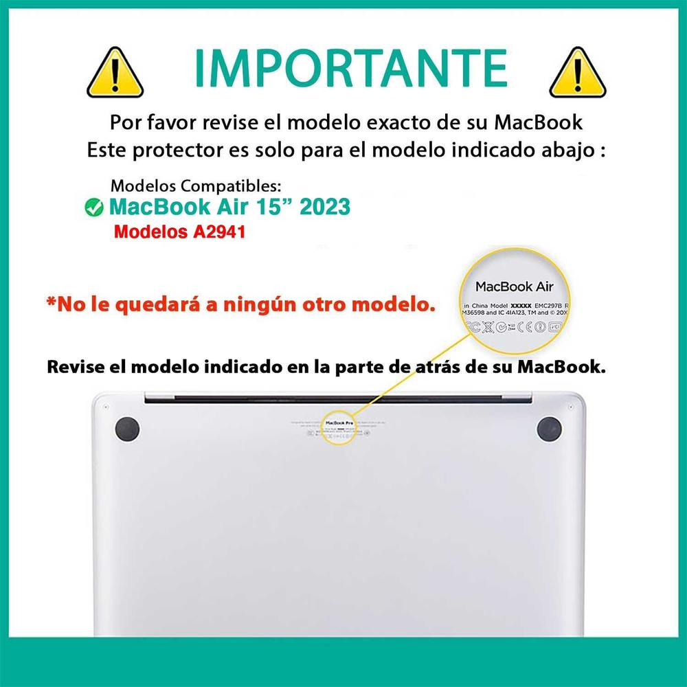 Foto 4 pulgar | Funda Tekku Hc Para Macbook Air 15 A2941 A3114 Uso Rudo Gris