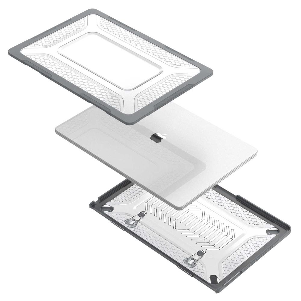 Foto 6 pulgar | Funda Tekku Hc Para Macbook Air 15 A2941 A3114 Uso Rudo Gris